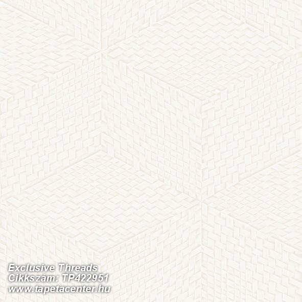 Egyszínű,geometriai mintás,kockás,fehér,lemosható,vlies tapéta 